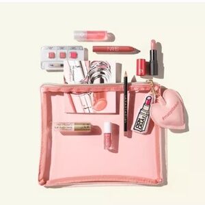 6 Mini Lip Oil/ Lipstick with clear pink bag
